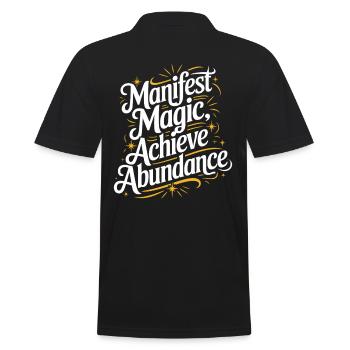 Manifest Magic Atteindre l’abondance Citation - Polo Homme - noir - Dos - Kai (181cm)