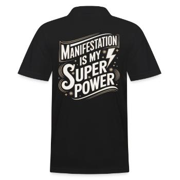 La manifestation est ma citation sur le superpouvoir - Polo Homme - noir - Dos - Kai (181cm)