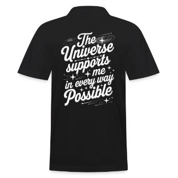 L’univers me soutient de toutes les manières - Polo Homme - noir - Dos - Kai (181cm)