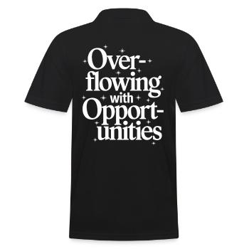 Manifestation of Abundance Quote Overflowing with - Men's Polo Shirt - black - Back - Kai (181cm)