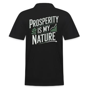 Prosperity Is My Nature Quote About Abundance - Men's Polo Shirt - black - Back - Kai (181cm)