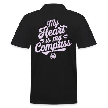 Cancer Zodiac Sign: My Heart Is My Compass - Men's Polo Shirt - black - Back - Kai (181cm)