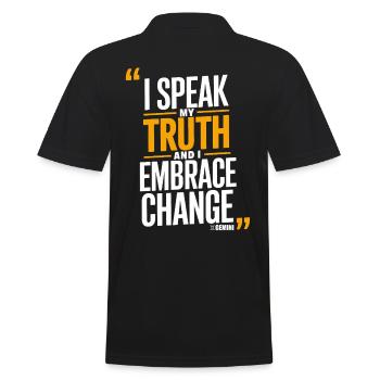 Gemini Character Zodiac Sign: Speak My - Men's Polo Shirt - black - Back - Kai (181cm)