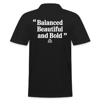 Waage Charakter: Ausgewogen, Schön und Mutig - Männer Poloshirt - Schwarz - Hinten - Kai (181cm)