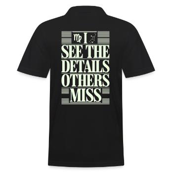 Signe du zodiaque Vierge Je vois les détails - Polo Homme - noir - Dos - Kai (181cm)