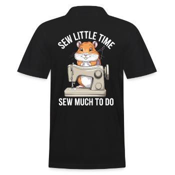 sew so little time to do so much - Men's Polo Shirt - black - Back - Kai (181cm)