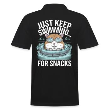 Un hamster nage pour se grignoter - Just Keep Swimming - Polo Homme - noir - Dos - Kai (181cm)