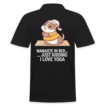 Hamster Yoga Namaste au lit... Je plaisante, je - Polo Homme - noir - Dos - Kai (181cm)