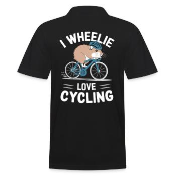 I Wheelie Love Cyclisme Hamster Motif - Polo Homme - noir - Dos - Kai (181cm)