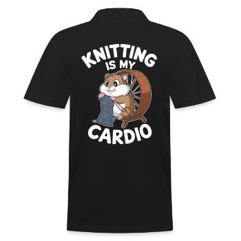 Le tricot est mon drôle de hamster cardio - Polo Homme - noir - Dos - Kai (181cm)