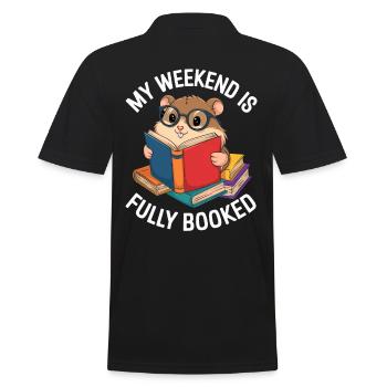 My weekend is fully booked - Men's Polo Shirt - black - Back - Kai (181cm)