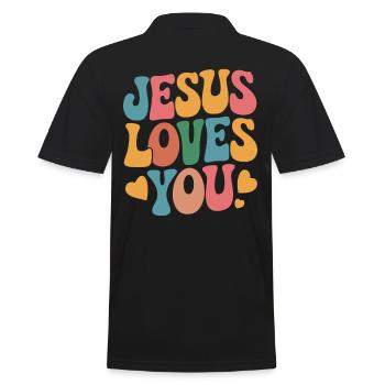 Jésus t’aime en disant chrétien - Polo Homme - noir - Dos - Kai (181cm)