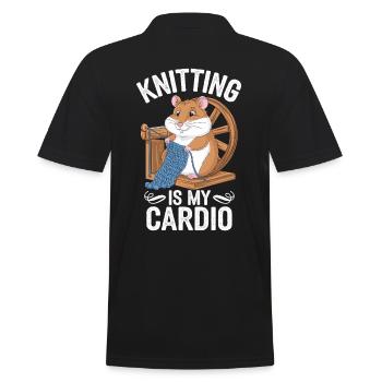 Stricken Ist Mein Cardio Hamster Motiv - Männer Poloshirt - Schwarz - Hinten - Kai (181cm)