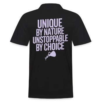 Wassermann Sternzeichen Einzigartig von Natur aus - Männer Poloshirt - Schwarz - Hinten - Kai (181cm)