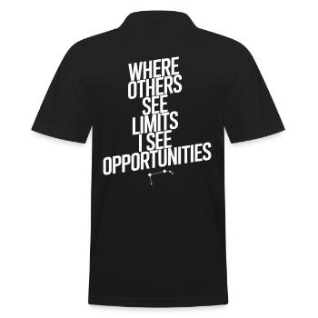 Aries Character Zodiac Sign: Where Other Limits - Men's Polo Shirt - black - Back - Kai (181cm)