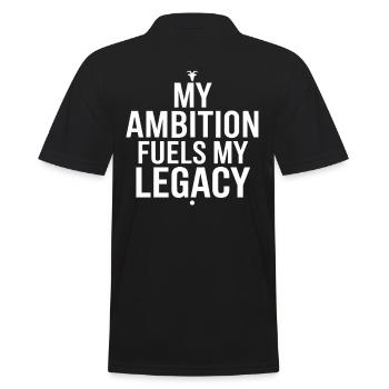 Steinbock Sternzeichen: Meine Ambition Treibt Mein - Männer Poloshirt - Schwarz - Hinten - Kai (181cm)