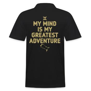 Zwillinge Sternzeichen Abenteuer Geist - Männer Poloshirt - Schwarz - Hinten - Kai (181cm)