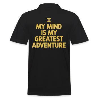 Zwillinge Sternzeichen: Mein Geist Ist Mein - Männer Poloshirt - Schwarz - Hinten - Kai (181cm)