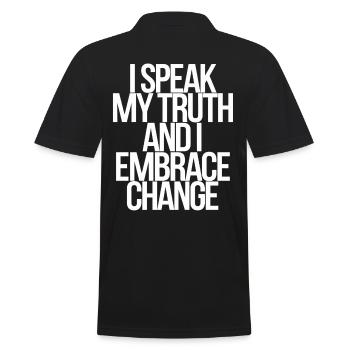 Gemini Zodiac Sign: I Speak My Truth - Men's Polo Shirt - black - Back - Kai (181cm)