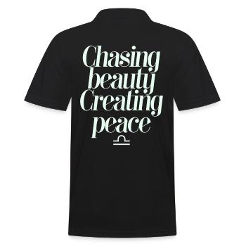 Libra Zodiac Sign: Seeking Beauty, Peace - Men's Polo Shirt - black - Back - Kai (181cm)