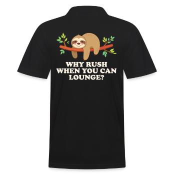 Why rush when you can relax - Men's Polo Shirt - black - Back - Kai (181cm)
