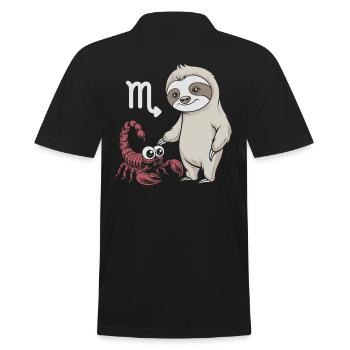 Scorpio zodiac sign sloth meets cute - Men's Polo Shirt - black - Back - Kai (181cm)