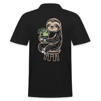 Cozy Sloth Délice végétarien végétalien - Polo Homme - noir - Dos - Kai (181cm)