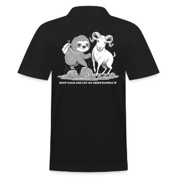 Restez calme et laissez un bélier du zodiaque Bélier - Polo Homme - noir - Dos - Kai (181cm)