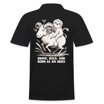 Audacieux, audacieux et né comme un Bélier - Bélier Zodiac - Polo Homme - noir - Dos - Kai (181cm)