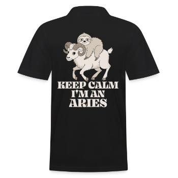 Restez calme Je suis un Soth du zodiaque Bélier - Polo Homme - noir - Dos - Kai (181cm)