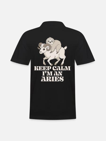 Keep Calm Ich Bin Ein Widder Aries Zodiac Soth - Männer Poloshirt - Schwarz