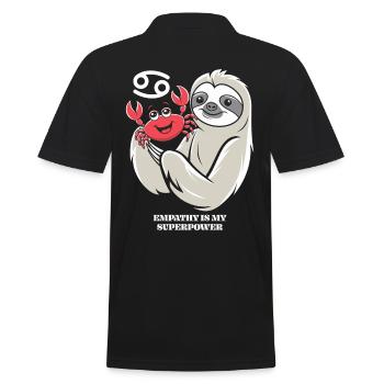 Signe du zodiaque Cancer Paresseux L’empathie est la mienne - Polo Homme - noir - Dos - Kai (181cm)