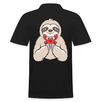Signe du zodiaque Cancer Paresseux Câlins Crabe - Polo Homme - noir - Dos - Kai (181cm)