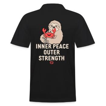 Krebs Sternzeichen Faultier: Innere Ruhe, Äußere - Männer Poloshirt - Schwarz - Hinten - Kai (181cm)