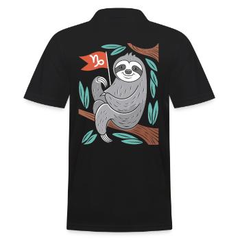 Paresseux Capricorne : votre signe du zodiaque avec charme - Polo Homme - noir - Dos - Kai (181cm)
