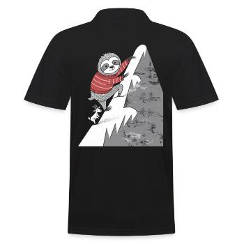 Capricorn zodiac sloth climbs the mountain - Men's Polo Shirt - black - Back - Kai (181cm)
