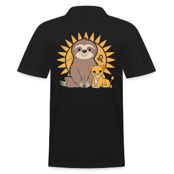 Lion détendu : charme de paresseux du zodiaque Lion - Polo Homme - noir - Dos - Kai (181cm)