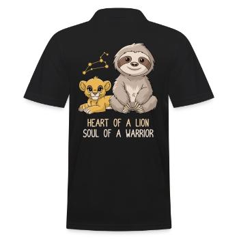 Signe du zodiaque Lion paresseux Cœur d’une âme Lion - Polo Homme - noir - Dos - Kai (181cm)