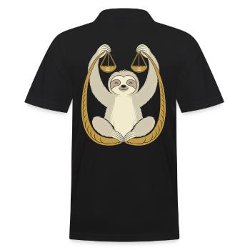 Libra Zodiac Sloth Balance - Men's Polo Shirt - black - Back - Kai (181cm)