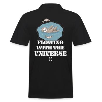 Fische Sternzeichen Faultier Fließend Mit Dem - Männer Poloshirt - Schwarz - Hinten - Kai (181cm)