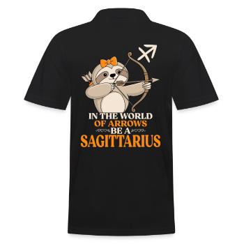 Sagittarius Zodiac Sloth: Be a Sagittarius in a - Men's Polo Shirt - black - Back - Kai (181cm)