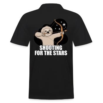 Sagittarius Zodiac Sloth Shooting For The - Men's Polo Shirt - black - Back - Kai (181cm)