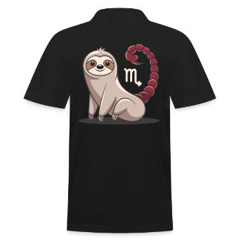 Scorpio Zodiac Sign Sloth Illustration With - Men's Polo Shirt - black - Back - Kai (181cm)