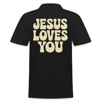 Jésus t’aime en disant chrétien - Polo Homme - noir - Dos - Kai (181cm)
