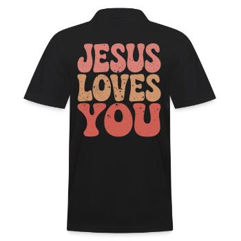 Jésus t’aime en disant chrétien - Polo Homme - noir - Dos - Kai (181cm)