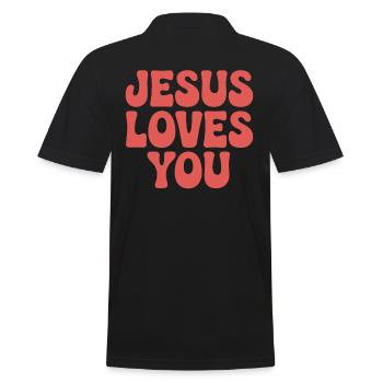 Jésus t’aime en disant chrétien - Polo Homme - noir - Dos - Kai (181cm)