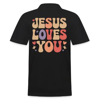 Jésus t’aime en disant chrétien - Polo Homme - noir - Dos - Kai (181cm)