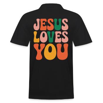 Jésus t’aime en disant chrétien - Polo Homme - noir - Dos - Kai (181cm)