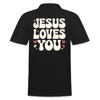 Jésus t’aime en disant chrétien - Polo Homme - noir - Dos - Kai (181cm)