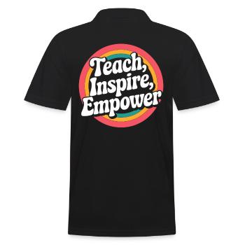 Teachers: Teaching, Inspire, Empower - Men's Polo Shirt - black - Back - Kai (181cm)